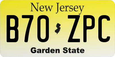 NJ license plate B70ZPC