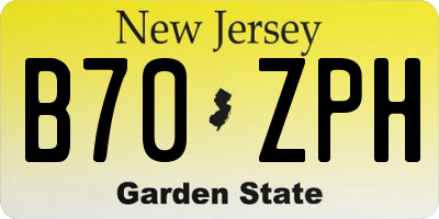 NJ license plate B70ZPH