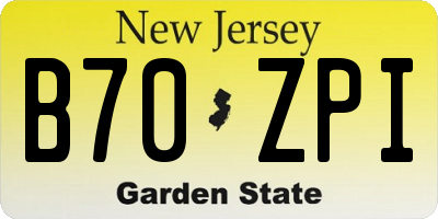 NJ license plate B70ZPI
