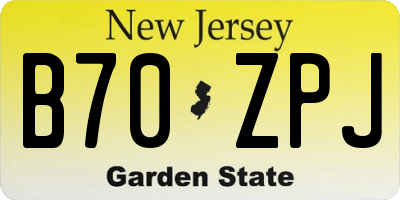 NJ license plate B70ZPJ