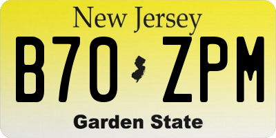 NJ license plate B70ZPM