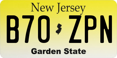 NJ license plate B70ZPN