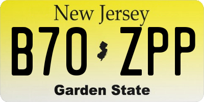 NJ license plate B70ZPP
