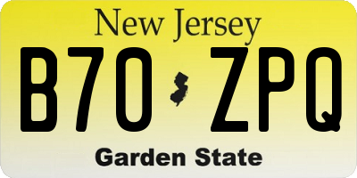 NJ license plate B70ZPQ