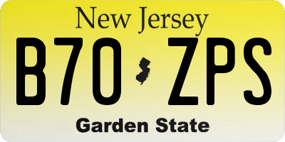 NJ license plate B70ZPS