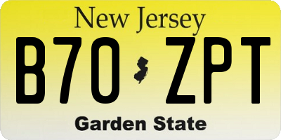 NJ license plate B70ZPT