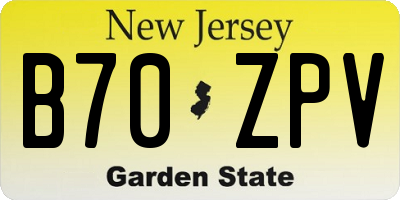 NJ license plate B70ZPV