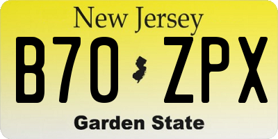 NJ license plate B70ZPX