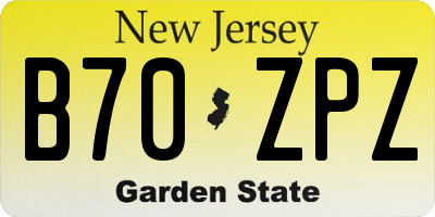 NJ license plate B70ZPZ