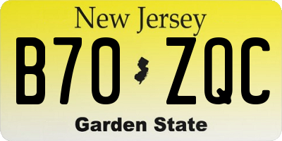 NJ license plate B70ZQC