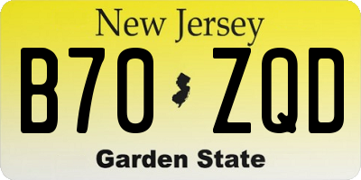 NJ license plate B70ZQD