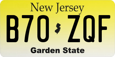 NJ license plate B70ZQF