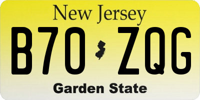 NJ license plate B70ZQG