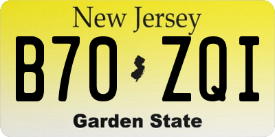NJ license plate B70ZQI