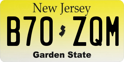 NJ license plate B70ZQM