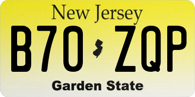 NJ license plate B70ZQP