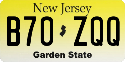 NJ license plate B70ZQQ