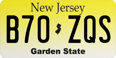 NJ license plate B70ZQS