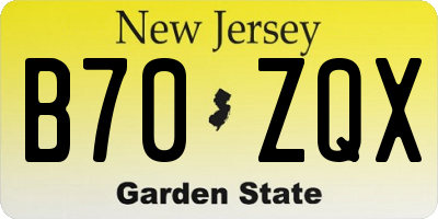 NJ license plate B70ZQX