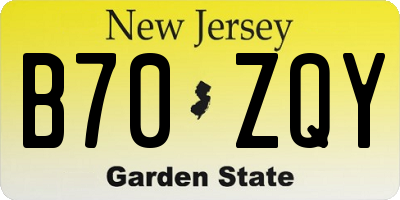 NJ license plate B70ZQY
