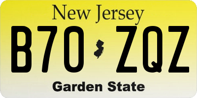 NJ license plate B70ZQZ