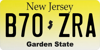 NJ license plate B70ZRA