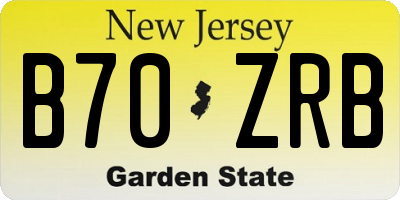 NJ license plate B70ZRB