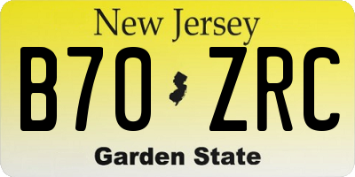 NJ license plate B70ZRC