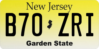 NJ license plate B70ZRI