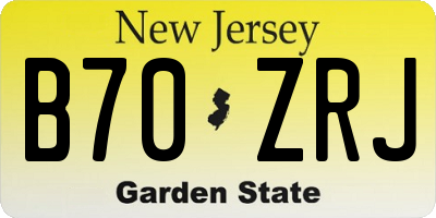 NJ license plate B70ZRJ