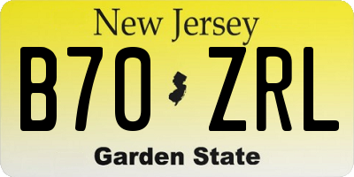 NJ license plate B70ZRL