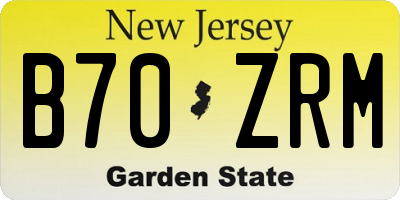 NJ license plate B70ZRM