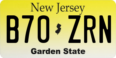 NJ license plate B70ZRN