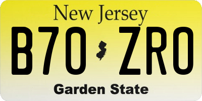 NJ license plate B70ZRO