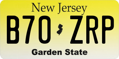 NJ license plate B70ZRP