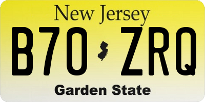 NJ license plate B70ZRQ