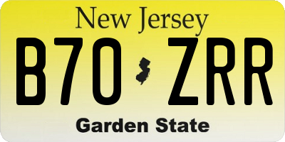NJ license plate B70ZRR