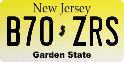 NJ license plate B70ZRS