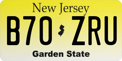 NJ license plate B70ZRU
