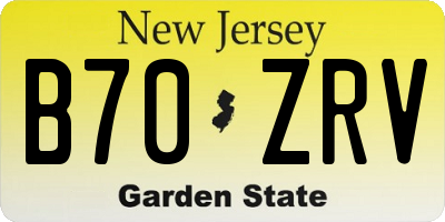 NJ license plate B70ZRV