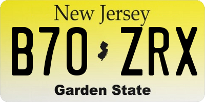 NJ license plate B70ZRX