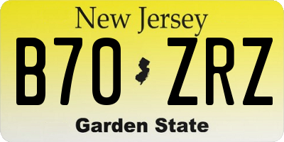 NJ license plate B70ZRZ