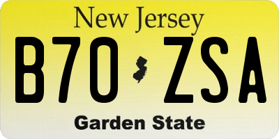 NJ license plate B70ZSA