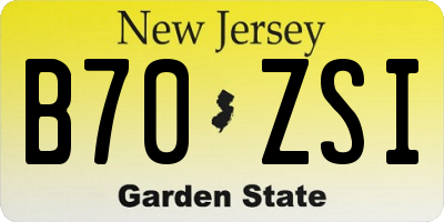 NJ license plate B70ZSI