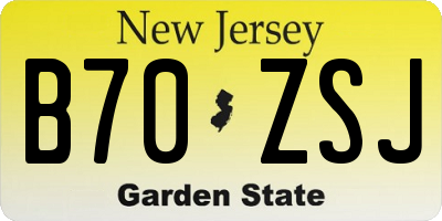 NJ license plate B70ZSJ