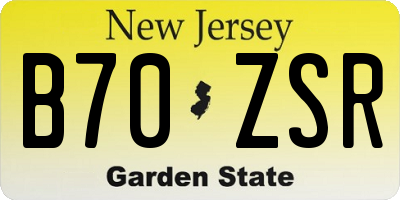 NJ license plate B70ZSR