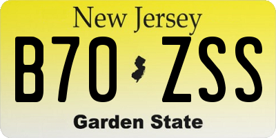 NJ license plate B70ZSS
