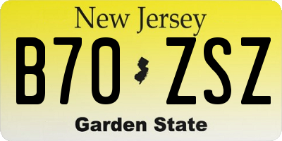 NJ license plate B70ZSZ