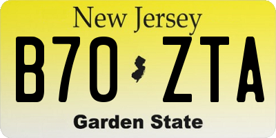 NJ license plate B70ZTA