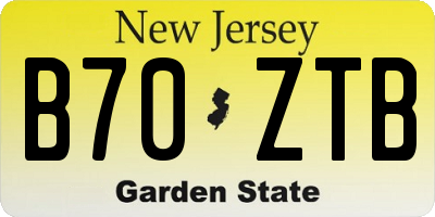 NJ license plate B70ZTB